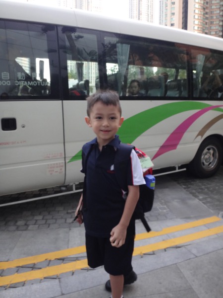 Lachlan has settled into school at Stamford American School
