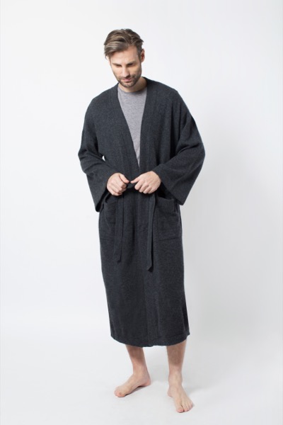 NUAN Men's luxury cashmere kimono robe