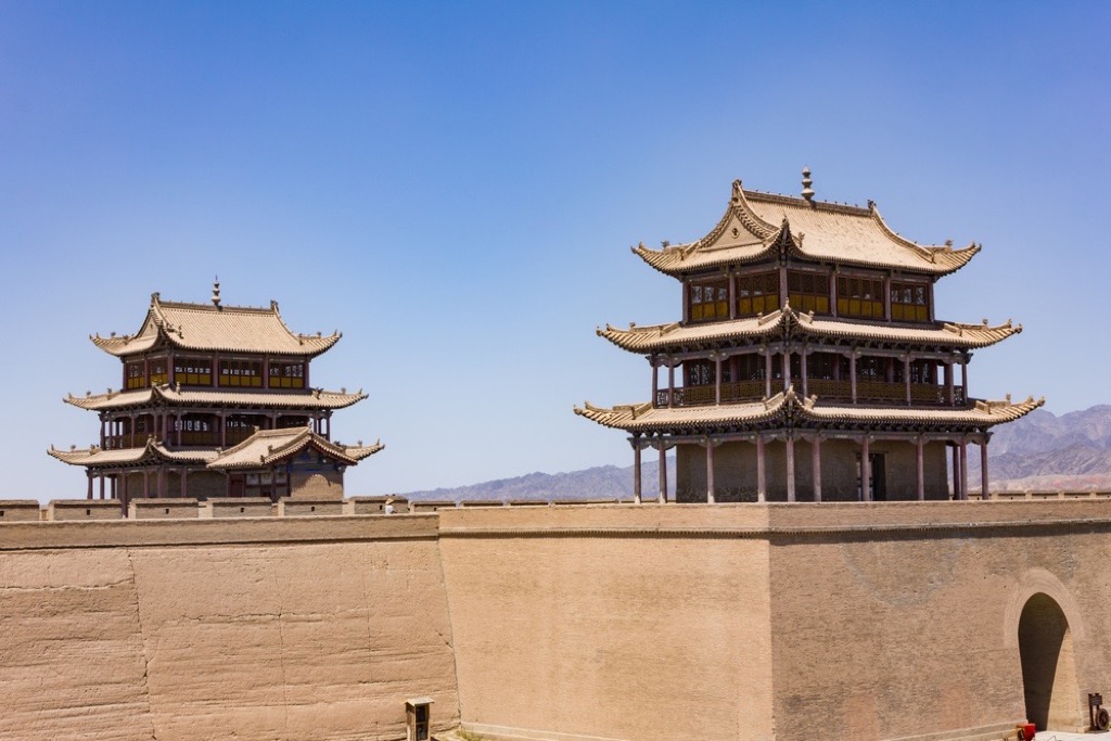 The ancient Jiayuguan Fort on the Silk Road