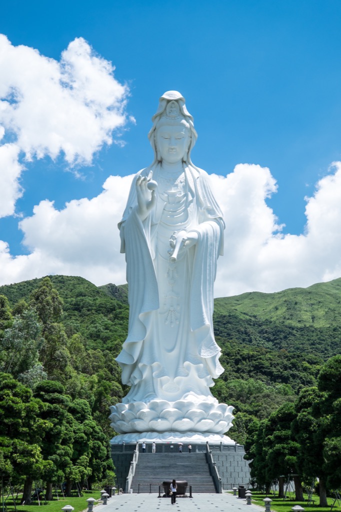 Tai Po is home to the world's tallest bronze statue of Guan Yin