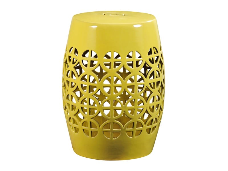 Chinese furniture: Indigo Living lattice ceramic stool