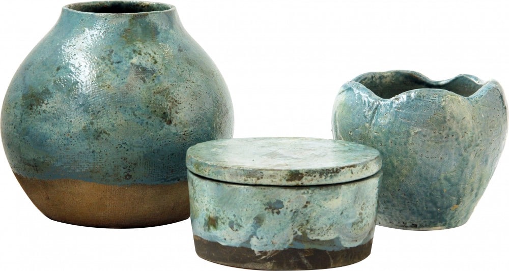 Chinese furniture: TREE terracotta ceramics in aqua blue