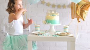 Party supplies: A gold and mint mermaid-themed party is sure to delight