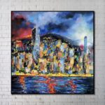 DSL Furniture: Choose from a range of abstract oil paintings, such as the Hong Kong Skyline Collection. The HKD003 shows views from Kowloon overlooking Central