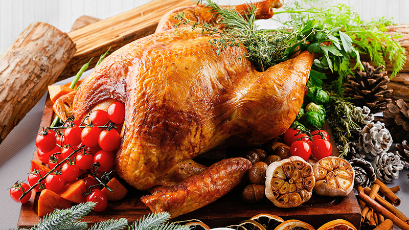 Langham - Christmas Dining - roast turkey meal