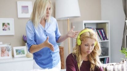 image of mother trying to talk to teenager