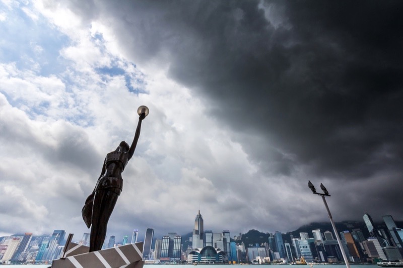 image of Hong Kong sky during typhoon season