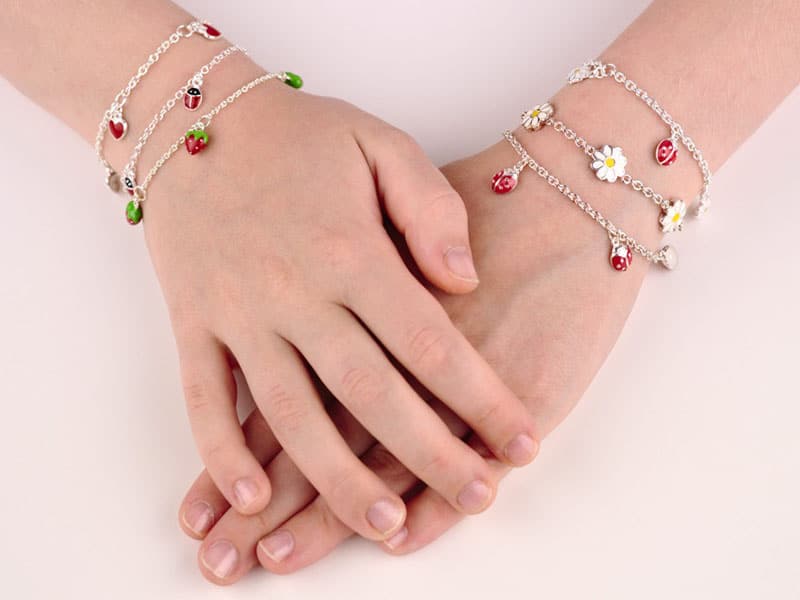 Odile & Odette Ladybug and strawberry bracelet