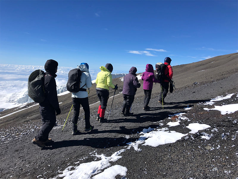 Climbing Kilimanjaro up mountain