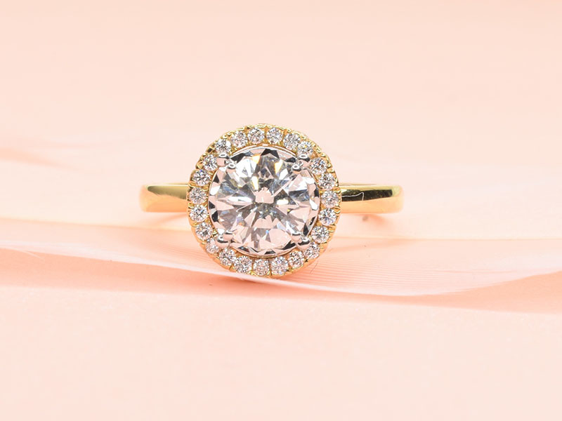 Niya K circle diamond engagement ring