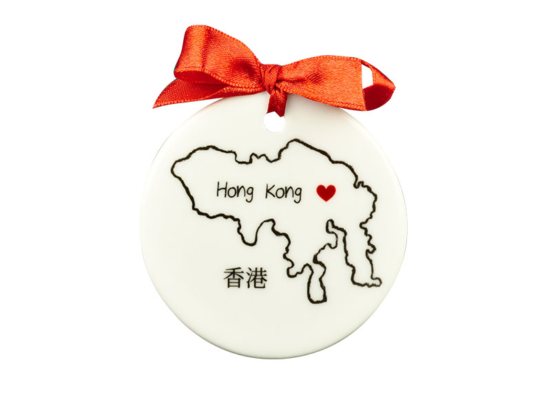 Hong Kong ceramic hanging decoration, $100, available at Bookazine, Landmark Prince’s Building, Fragrant Harbour Trading Company