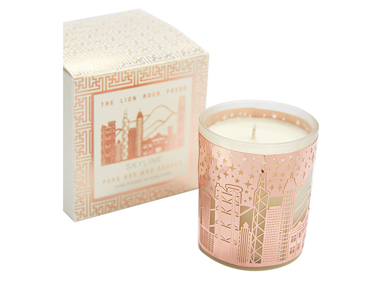 Hong Kong skyline candle in organic soy wax, $250, The Lion Rock Press