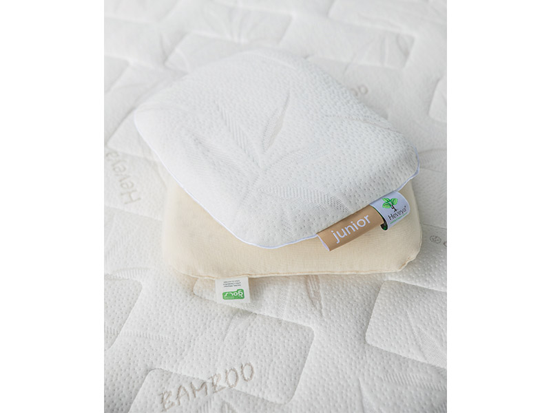 Heveya Junior baby donut pillow in 100 percent natural organic latex with removable bamboo cover, $400, European Bedding