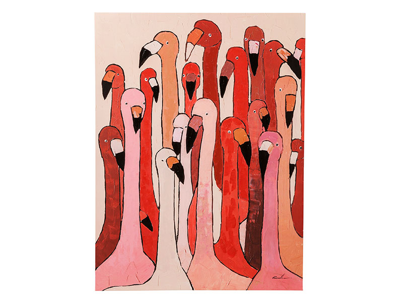 Fun furniture - Flamingo painting on printed canvas, $2,980, Tequila Kola