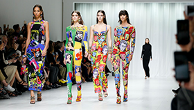 Models on catwalk - for web trivia quiz on fashion