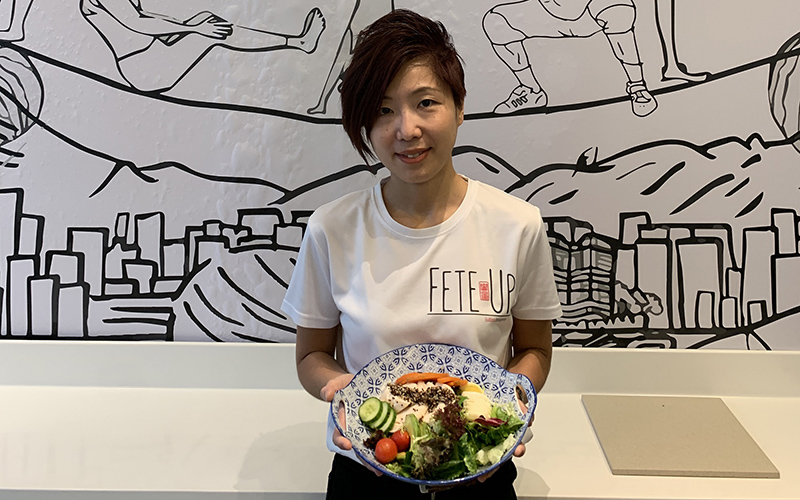 Healthy lunch options at Fete Up restaurant at The Quayside in Hong Kong