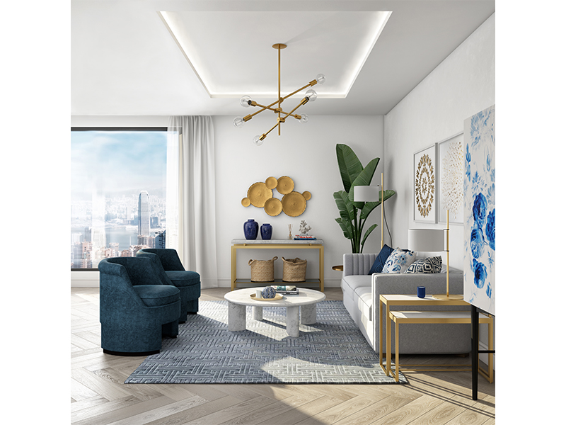 Indigo LIving - blue couch - home décor trends for 2021