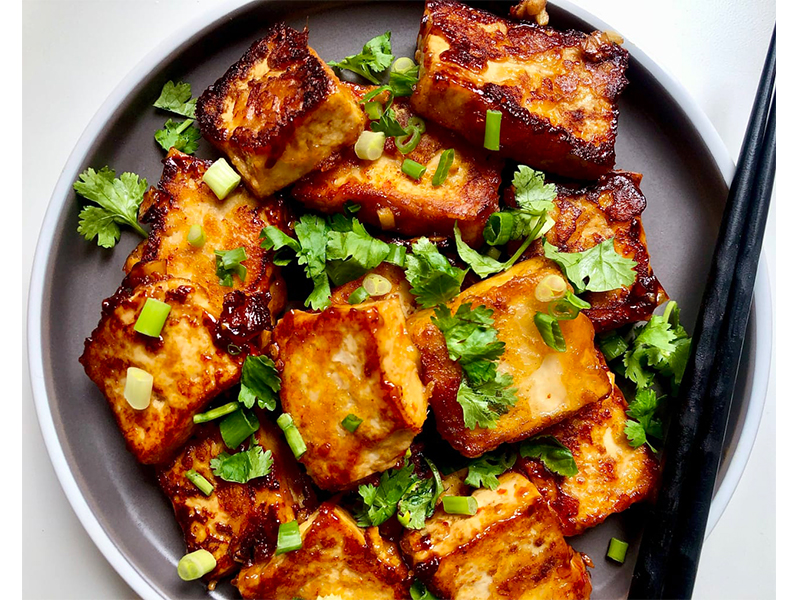 Vegetarian recipe - Marinated Panfried Chilli Tofu by Sincerely Aline
