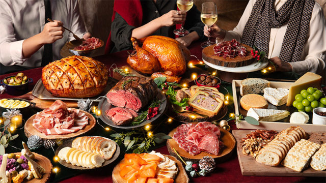 Christmas dining - roast turkey dinner spread at Four Seasons