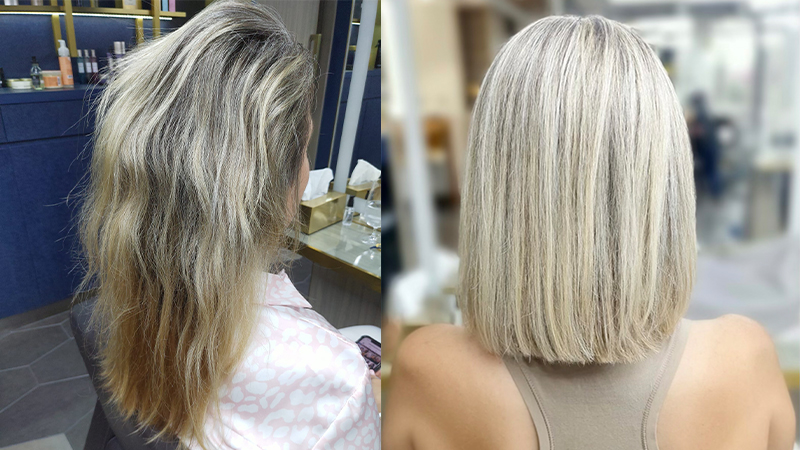 Colouring treatments at Glow Spa & Salon - before and after hair pictures