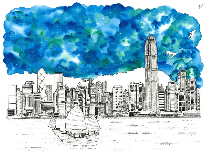 Hong Kong art print by Laura Pezza