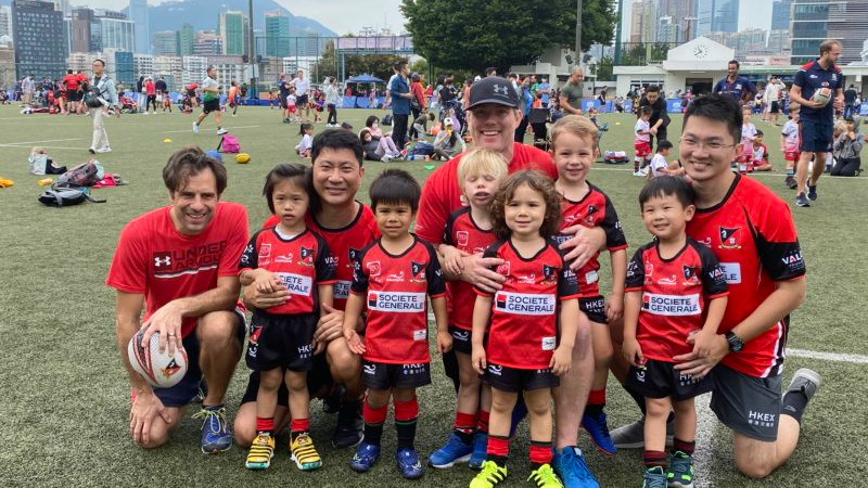 Players at Valley Fort Rugby Club in Hong Kong