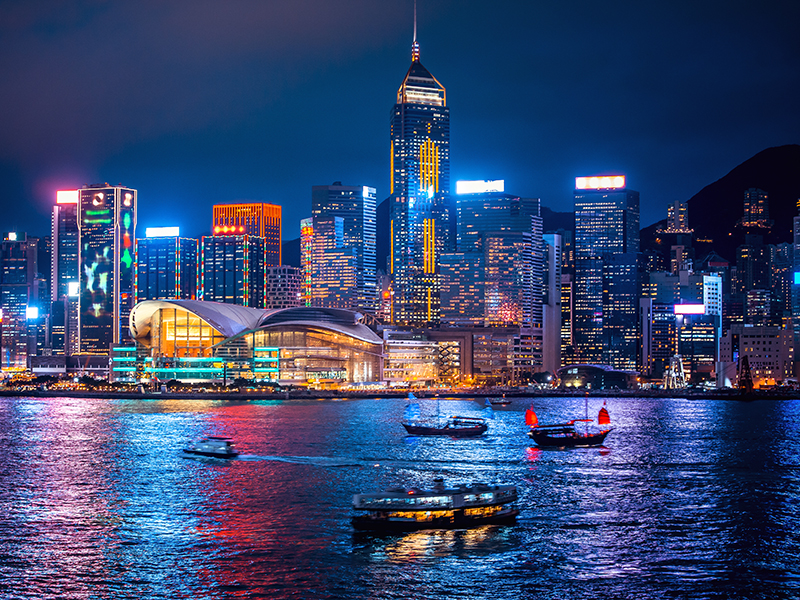 Visiting Hong Kong - travel tips and tourist spots - skyline at night