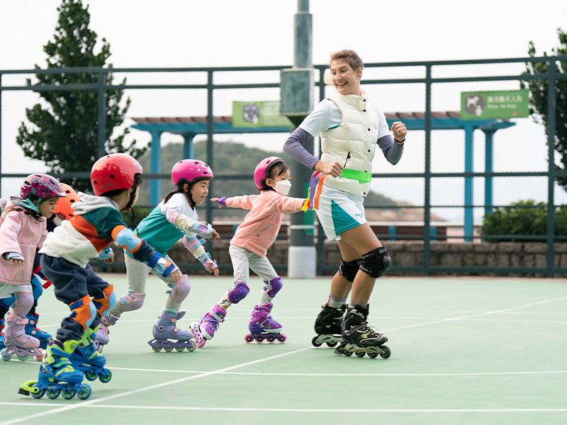Elizaveta Kosareva, the founder of Kosandra Sports which teaches inline skating, rollerblading and more sports to kids in HK