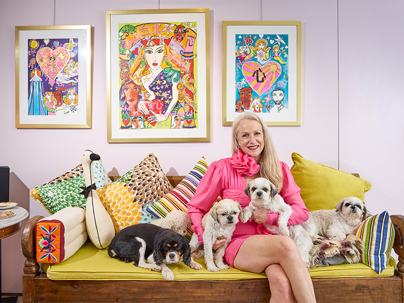 Kate Padget-Koh with her pets at home in her Clearwater Bay villa