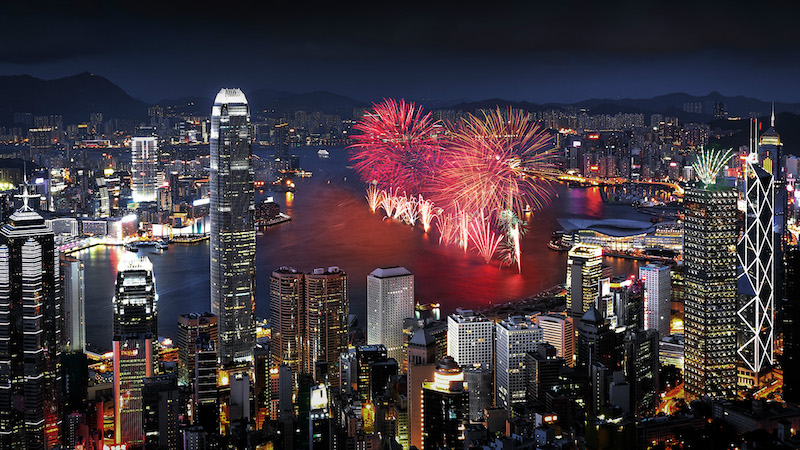 Hong Kong fireworks National Day